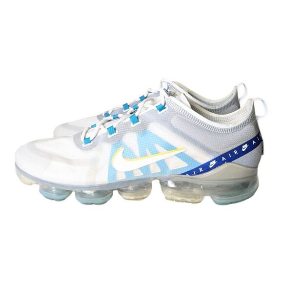 NIKE Air VaporMax 2019 "White University Gold Wolf Grey" Running Shoes Size 13 - Picture 2 of 9